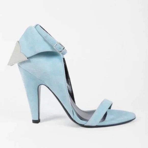 Calvin Klein 205W39NYC Blue Suede Letitia Sandals - Picture 1 of 8